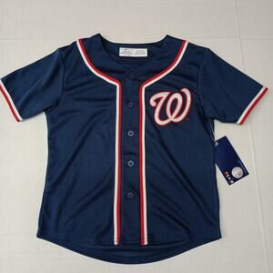 Washington Nationals Jersey Button Baseball Genuine Merchandise Youth Size S 6/7